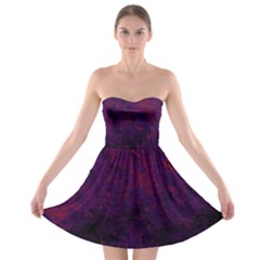 Red And Purple Abstract Strapless Bra Top Dress by Dazzleway