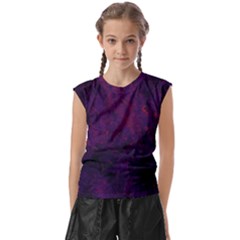 Red And Purple Abstract Kids  Raglan Cap Sleeve Tee