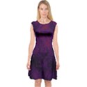 Red and purple abstract Capsleeve Midi Dress View1