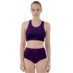 Red And Purple Abstract Racer Back Bikini Set by Dazzleway