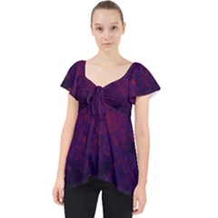 Red And Purple Abstract Lace Front Dolly Top by Dazzleway