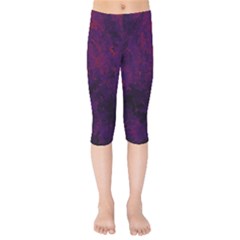 Red And Purple Abstract Kids  Capri Leggings  by Dazzleway