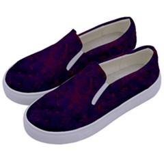 Red And Purple Abstract Kids  Canvas Slip Ons by Dazzleway