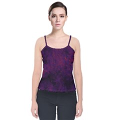 Red And Purple Abstract Velvet Spaghetti Strap Top by Dazzleway