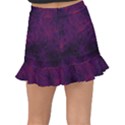 Red and purple abstract Fishtail Mini Chiffon Skirt View2