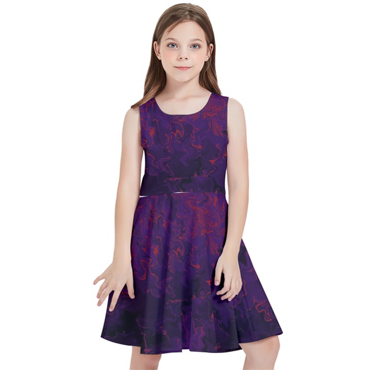 Red and purple abstract Kids  Skater Dress