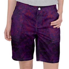 Red And Purple Abstract Pocket Shorts by Dazzleway