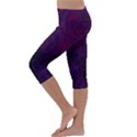 Red and purple abstract Kids  Lightweight Velour Capri Leggings  View2