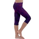 Red and purple abstract Kids  Lightweight Velour Capri Leggings  View3