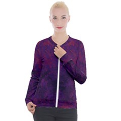 Red And Purple Abstract Casual Zip Up Jacket by Dazzleway