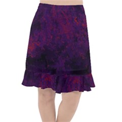 Red And Purple Abstract Fishtail Chiffon Skirt by Dazzleway