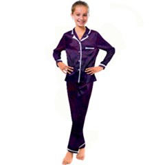 Red And Purple Abstract Kid s Satin Long Sleeve Pajamas Set by Dazzleway