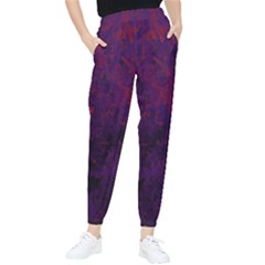 Red And Purple Abstract Tapered Pants