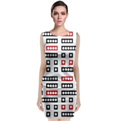 Geometric Sequence Print Pattern Design Classic Sleeveless Midi Dress