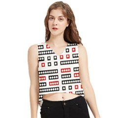 Geometric Sequence Print Pattern Design V-neck Cropped Tank Top