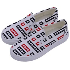 Geometric Sequence Print Pattern Design Kids  Canvas Slip Ons by dflcprintsclothing