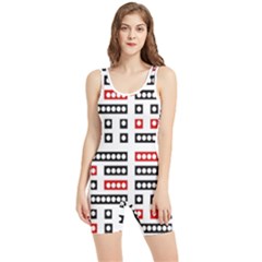 Geometric Sequence Print Pattern Design Women s Wrestling Singlet