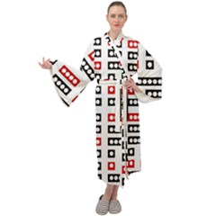 Geometric Sequence Print Pattern Design Maxi Velour Kimono by dflcprintsclothing