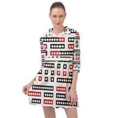 Geometric Sequence Print Pattern Design Mini Skater Shirt Dress