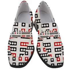 Geometric Sequence Print Pattern Design Women s Chunky Heel Loafers by dflcprintsclothing