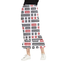 Geometric Sequence Print Pattern Design Maxi Fishtail Chiffon Skirt