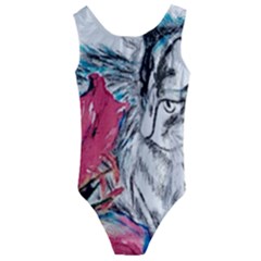 Art Protocol Childrens Cat Designs Kids  Cut-out Back One Piece Swimsuit