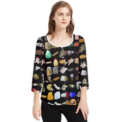 Glitch Glitchen Misc One Chiffon Quarter Sleeve Blouse by WetdryvacsLair