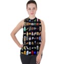 Glitch Glitchen Misc One Mock Neck Chiffon Sleeveless Top View1