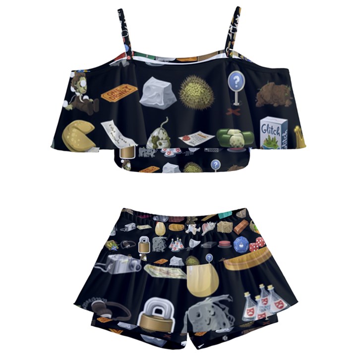 Glitch Glitchen Misc One Kids  Off Shoulder Skirt Bikini