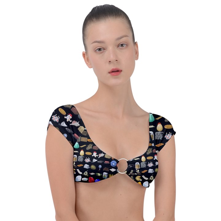 Glitch Glitchen Misc One Cap Sleeve Ring Bikini Top