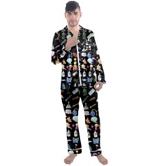 Glitch Glitchen Misc Two Men s Long Sleeve Satin Pajamas Set by WetdryvacsLair