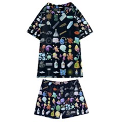 Glitch Glitchen Misc Two Kids  Swim Tee And Shorts Set by WetdryvacsLair