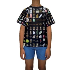 Glitch Glitchen Misc Three Kids  Short Sleeve Swimwear by WetdryvacsLair