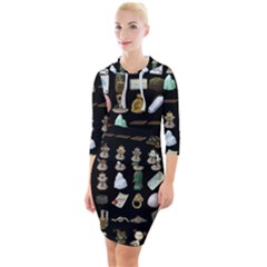 Glitch Glitchen Misc Three Quarter Sleeve Hood Bodycon Dress by WetdryvacsLair