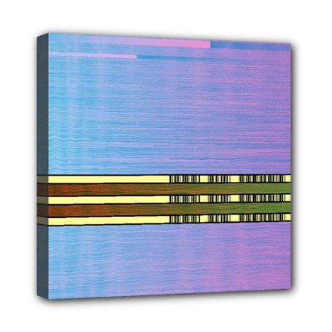 Glitched Vaporwave Hack The Planet Mini Canvas 8  X 8  (stretched) by WetdryvacsLair