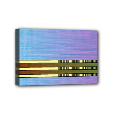 Glitched Vaporwave Hack The Planet Mini Canvas 6  X 4  (stretched) by WetdryvacsLair