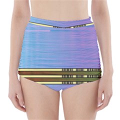 Glitched Vaporwave Hack The Planet High-waisted Bikini Bottoms by WetdryvacsLair