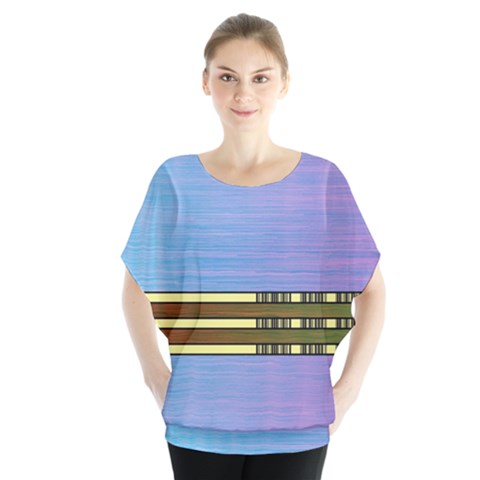 Glitched Vaporwave Hack The Planet Batwing Chiffon Blouse by WetdryvacsLair