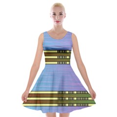 Glitched Vaporwave Hack The Planet Velvet Skater Dress by WetdryvacsLair