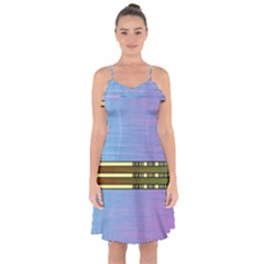 Glitched Vaporwave Hack The Planet Ruffle Detail Chiffon Dress by WetdryvacsLair