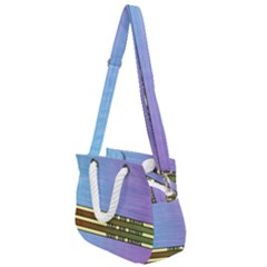 Glitched Vaporwave Hack The Planet Rope Handles Shoulder Strap Bag by WetdryvacsLair