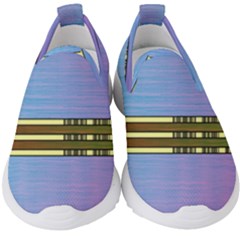 Glitched Vaporwave Hack The Planet Kids  Slip On Sneakers by WetdryvacsLair