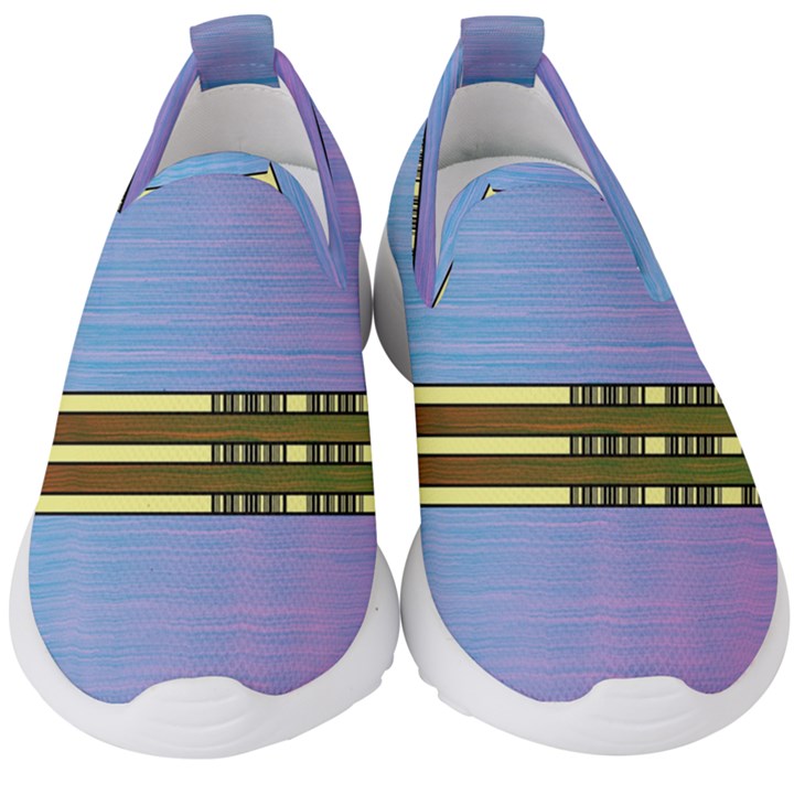 Glitched Vaporwave Hack The Planet Kids  Slip On Sneakers