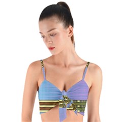 Glitched Vaporwave Hack The Planet Woven Tie Front Bralet