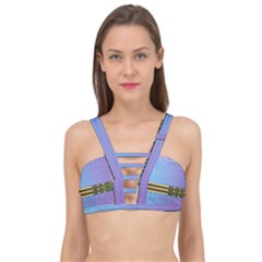 Glitched Vaporwave Hack The Planet Cage Up Bikini Top by WetdryvacsLair