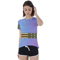 Glitched Vaporwave Hack The Planet Short Sleeve Foldover Tee