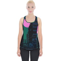 Vaporwave Old Moon Over Nyc Piece Up Tank Top by WetdryvacsLair