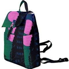 Vaporwave Old Moon Over Nyc Buckle Everyday Backpack by WetdryvacsLair