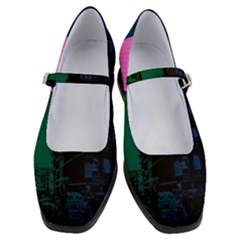 Vaporwave Old Moon Over Nyc Women s Mary Jane Shoes by WetdryvacsLair