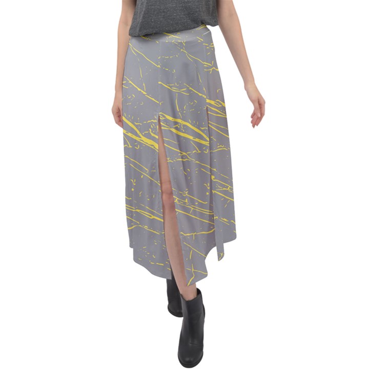 Ultimate Gray & Illuminating #7 Velour Split Maxi Skirt